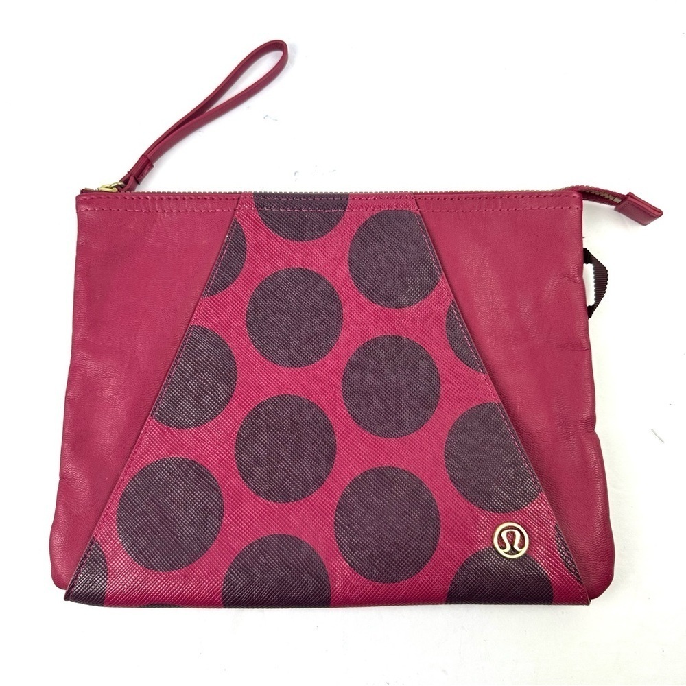 Lululemon In The Present Pouch Faux Leather Bordeaux‎ Drama Case Wristlet